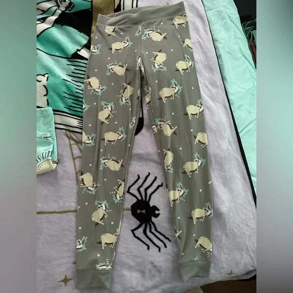 Sloth Pajama Set, S Cozy Lounge Pants & Tank Top, Weekend Edition, Matching - Picture 6 of 10